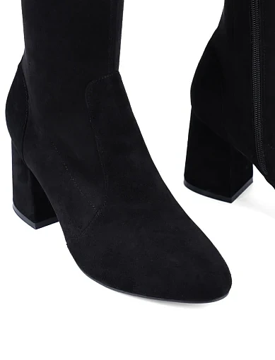 Жіночі ботфорти Attizzare велюрові чорні з підкладкою з байки (2383-0701) - фото 5 - Miraton