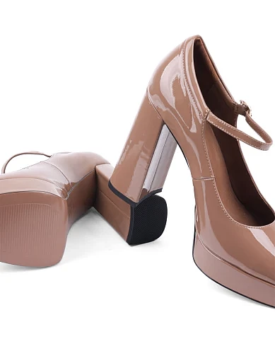 Жіночі туфлі MIRATON лакові бежеві (108-20-2) - фото 2 - Miraton