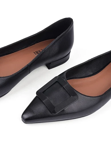 Жіночі балетки Attizzare шкіряні чорні (2408-2-1) - фото 5 - Miraton