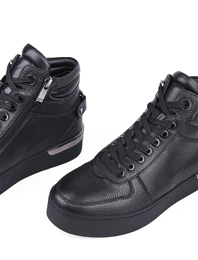 Жіночі черевики Attizzare шкіряні чорні з підкладкою з натурального хутра (2418-0402-1) - фото 5 - Miraton