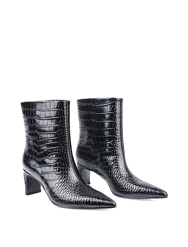 Жіночі черевики MIRATON шкіряні чорні з підкладкою з байки (2546-0704-1R) - фото 3 - Miraton