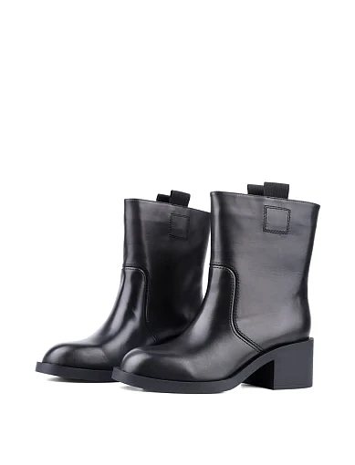 Жіночі черевики MIRATON шкіряні чорні з підкладкою з байки (2555-0501) - фото 3 - Miraton