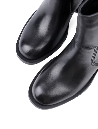 Жіночі черевики MIRATON шкіряні чорні з підкладкою з байки (2555-0501) - фото 5 - Miraton