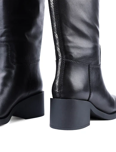 Жіночі чоботи MIRATON шкіряні чорні з підкладкою з натурального хутра (2555-1502-1R) - фото 2 - Miraton