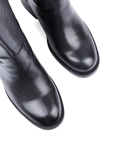 Жіночі чоботи MIRATON шкіряні чорні з підкладкою з натурального хутра (2555-1502-1R) - фото 5 - Miraton