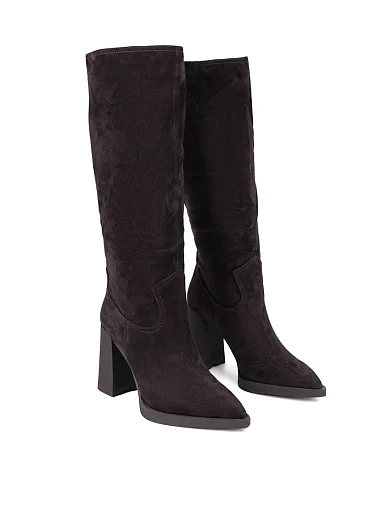 Жіночі чоботи Attizzare велюрові коричневі з підкладкою з байки (2559-1501) - фото 3 - Miraton