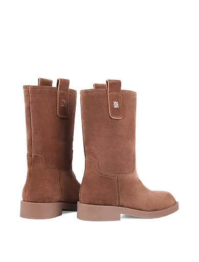 Жіночі черевики MIRATON велюрові коричневі з підкладкою з байки (2569-1001-1R) - фото 4 - Miraton