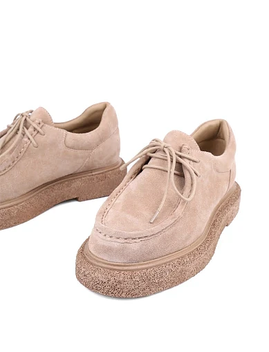 Жіночі туфлі MIRATON велюрові бежеві (2595-1-2) - фото 2 - Miraton