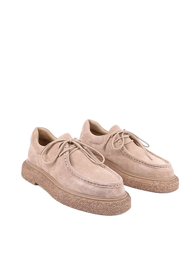 Жіночі туфлі MIRATON велюрові бежеві (2595-1-2) - фото 4 - Miraton