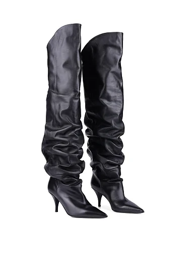 Жіночі ботфорти Strategia шкіряні чорні (A5753) - фото 4 - Miraton