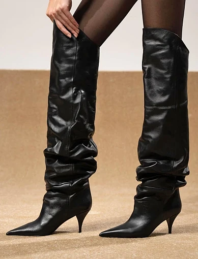 Жіночі ботфорти Strategia шкіряні чорні (A5753) - фото 8 - Miraton