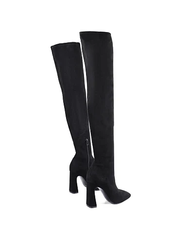 Жіночі ботфорти MIRATON велюрові чорні з підкладкою з натуральної шкіри (L2317-5) - фото 4 - Miraton