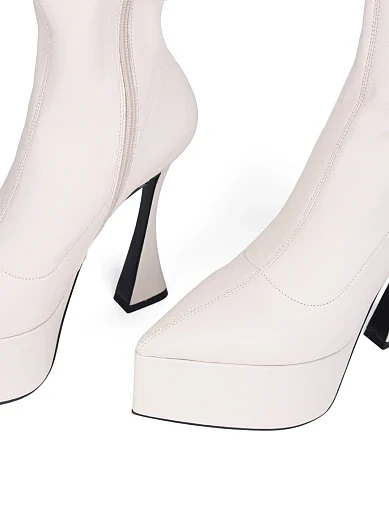 Жіночі черевики MIRATON шкіряні рисового кольору з підкладкою з натуральної шкіри (L2318T-1) - фото 5 - Miraton