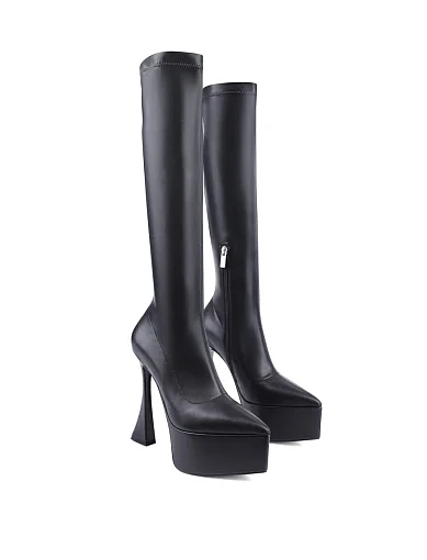 Жіночі чоботи MIRATON зі штучної шкіри чорні з підкладкою з натуральної шкіри (L2318T-2) - фото 3 - Miraton