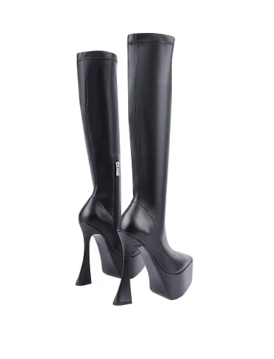 Жіночі чоботи MIRATON зі штучної шкіри чорні з підкладкою з натуральної шкіри (L2318T-2) - фото 4 - Miraton