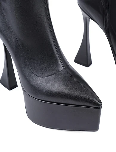 Жіночі чоботи MIRATON зі штучної шкіри чорні з підкладкою з натуральної шкіри (L2318T-2) - фото 5 - Miraton