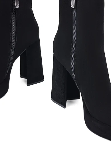 Жіночі черевики Attizzare велюрові чорні з підкладкою з байки (L2325-5) - фото 2 - Miraton
