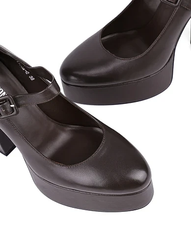 Жіночі туфлі MIRATON шкіряні коричневі (L2326A-2) - фото 5 - Miraton