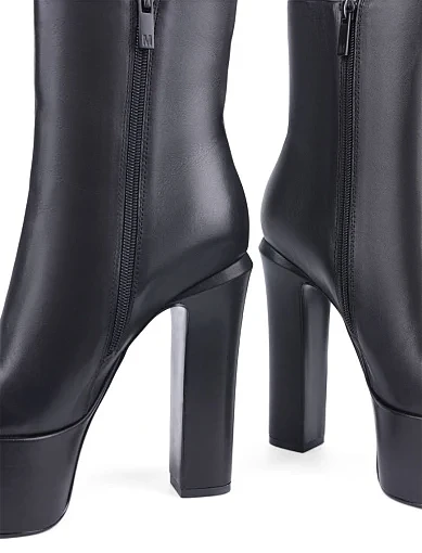 Жіночі черевики MIRATON шкіряні чорні з підкладкою з байки (L2328-2) - фото 2 - Miraton