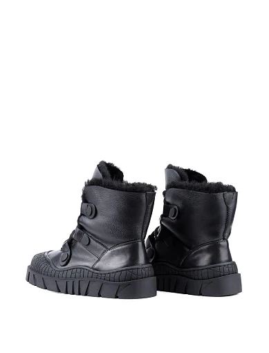 Жіночі черевики Attizzare шкіряні чорні з підкладкою з натурального хутра (X22431-13-6) - фото 4 - Miraton