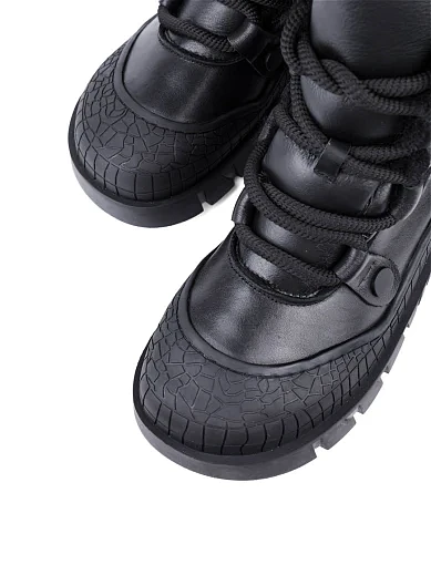 Жіночі черевики Attizzare шкіряні чорні з підкладкою з натурального хутра (X22431-13-6) - фото 5 - Miraton