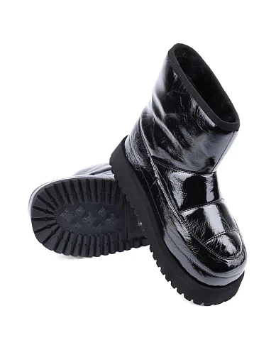 Жіночі черевики MIRATON шкіряні чорні з підкладкою з натурального хутра (X22471-01-5) - фото 2 - Miraton