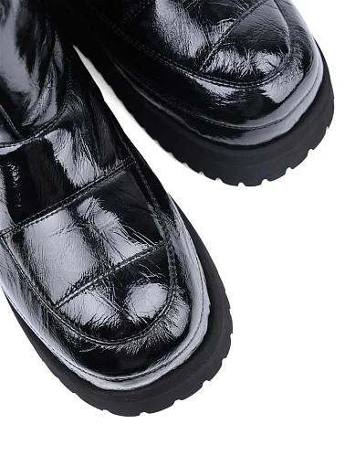 Жіночі черевики MIRATON шкіряні чорні з підкладкою з натурального хутра (X22471-01-5) - фото 5 - Miraton