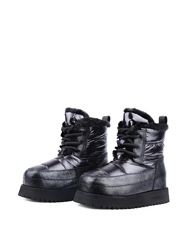 Жіночі черевики MIRATON шкіряні чорні з підкладкою зі штучного хутра (X22471-07-8) - фото 3 - Miraton