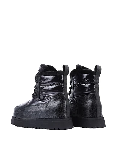 Жіночі черевики MIRATON шкіряні чорні з підкладкою зі штучного хутра (X22471-07-8) - фото 4 - Miraton