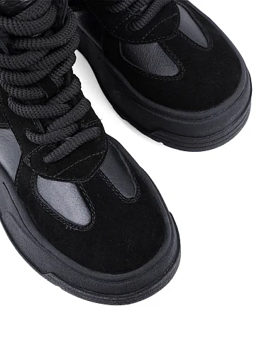 Жіночі черевики Attizzare шкіряні чорні з підкладкою з натурального хутра (X2320-01-6) - фото 5 - Miraton