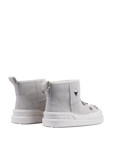 Жіночі уггі MIRATON велюрові сірі з підкладкою з натурального хутра (X23451-02A-5) - фото 4 - Miraton