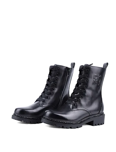 Жіночі черевики DKNY шкіряні чорні з підкладкою з натуральної шкіри (K4433012) - фото 3 - Miraton