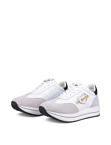 Женские кроссовки Love Moschino кожаные белые - фото 3 - Miraton