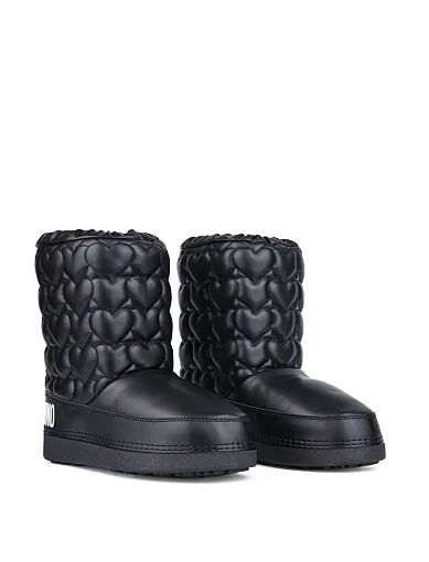 Жіночі черевики Love Moschino з екошкіри чорні (JA24082G1L242JLISE) - фото 2 - Miraton