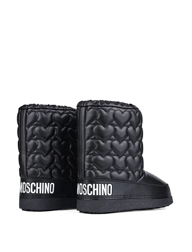 Жіночі черевики Love Moschino з екошкіри чорні (JA24082G1L242JLISE) - фото 3 - Miraton