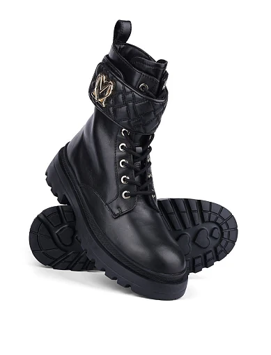 Жіночі черевики Love Moschino шкіряні чорні (JA24175G1L242JLIA0) - фото 2 - Miraton