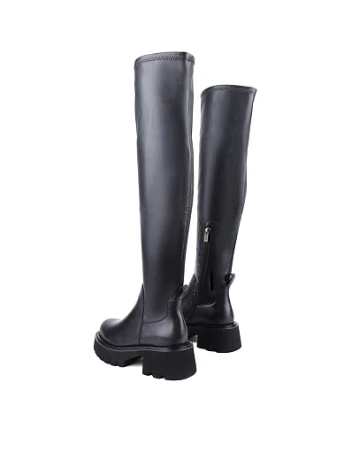 Жіночі ботфорти MIRATON шкіряні чорні з підкладкою з байки (HN523T-3227-N560K/H552K) - фото 4 - Miraton