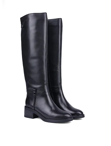 Жіночі ботфорти Attizzare шкіряні чорні з підкладкою з натурального хутра (WS7191-18-10RM-N560K) - фото 3 - Miraton