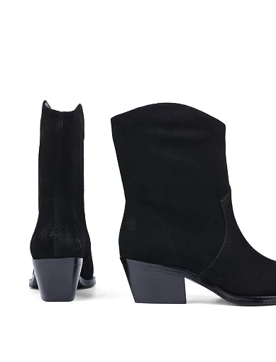 Жіночі черевики Attizzare велюрові чорні з підкладкою з натуральної шкіри (WS7195F-7-25P-Y270K) - фото 2 - Miraton