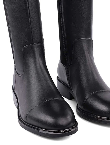 Жіночі ботфорти Attizzare шкіряні чорні з підкладкою з байки (WS521-W703-19R-1B) - фото 6 - Miraton