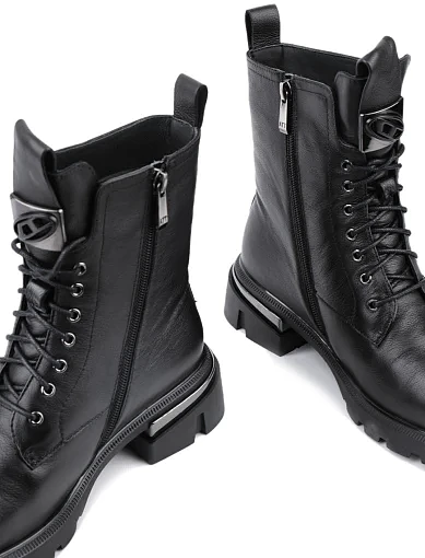 Жіночі черевики Attizzare шкіряні чорні з підкладкою з натурального хутра (1196-6Z486-B12118) - фото 4 - Miraton