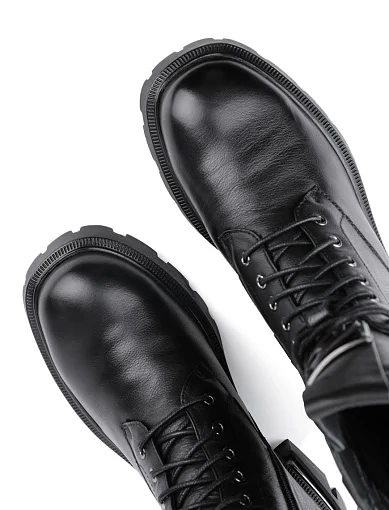 Жіночі черевики Attizzare шкіряні чорні з підкладкою з натурального хутра (1196-6Z486-B12118) - фото 5 - Miraton