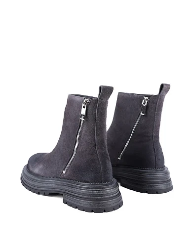 Женские ботинки MIRATON велюровые серые с подкладкой из байки - фото 4 - Miraton