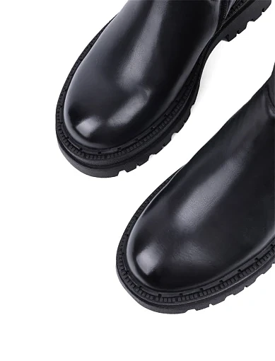 Жіночі черевики Attizzare шкіряні чорні з підкладкою з натурального хутра (NH219-106L-P742M) - фото 5 - Miraton