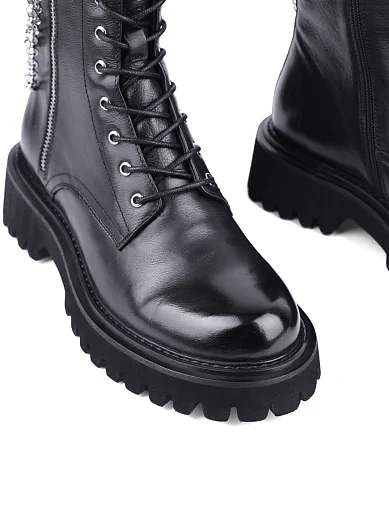 Жіночі черевики Attizzare шкіряні чорні з підкладкою з байки (NH226-607L-P742M) - фото 5 - Miraton