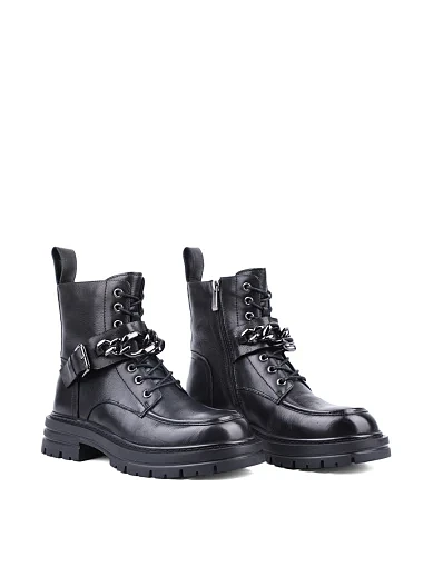 Жіночі черевики Attizzare шкіряні чорні з підкладкою з натурального хутра (NH351-06L-P742M) - фото 3 - Miraton