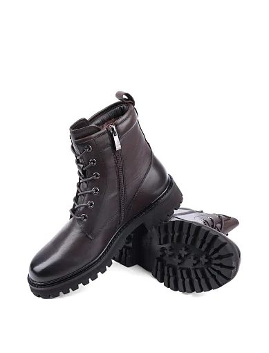 Жіночі черевики Attizzare шкіряні коричневі з підкладкою з натурального хутра (NH47Z-936L-C59R) - фото 2 - Miraton