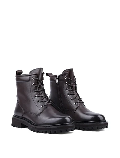 Жіночі черевики Attizzare шкіряні коричневі з підкладкою з натурального хутра (NH47Z-936L-C59R) - фото 3 - Miraton