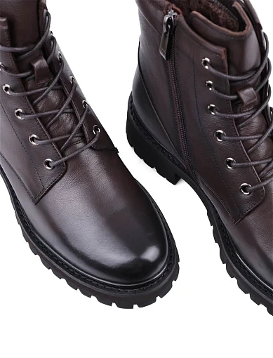 Жіночі черевики Attizzare шкіряні коричневі з підкладкою з натурального хутра (NH47Z-936L-C59R) - фото 5 - Miraton