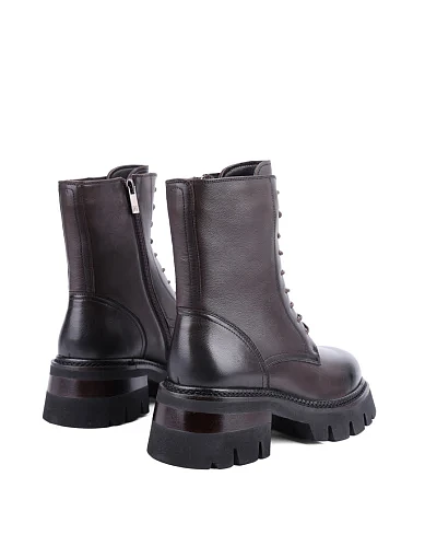 Жіночі черевики MIRATON шкіряні коричневі з підкладкою з байки (NH513-107L-C59R FW24-25) - фото 4 - Miraton